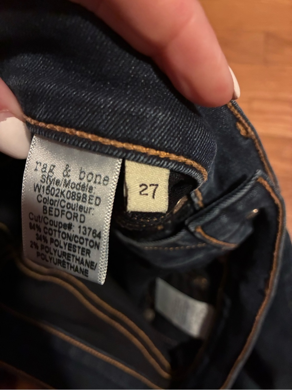 Rag & Bone High-Rise Straight Leg Jeans - Classic Blue Denim - Picture 6 of 6